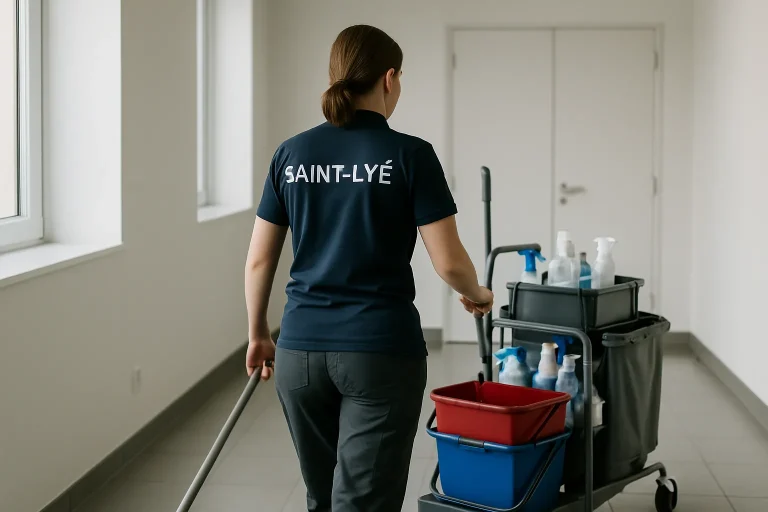 Une équipe de nettoyage effectuant des travaux dans un appartement à Saint-Lye.